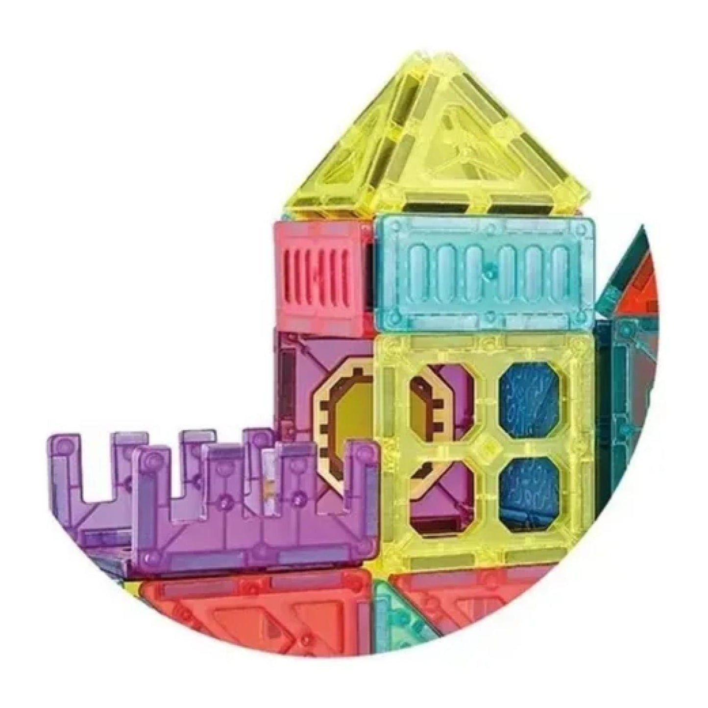 Bloques Magneticos Castillo y Auto 94 Pcs De Colores