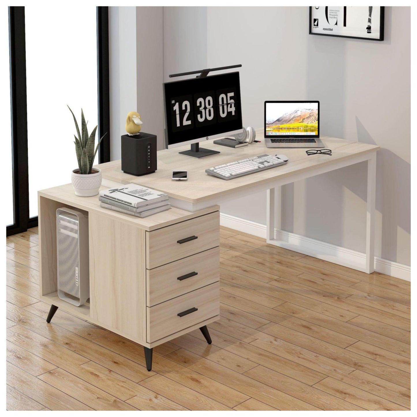 Escritorio Moderno Con Cajoneras 120x60x75cm Para Oficina