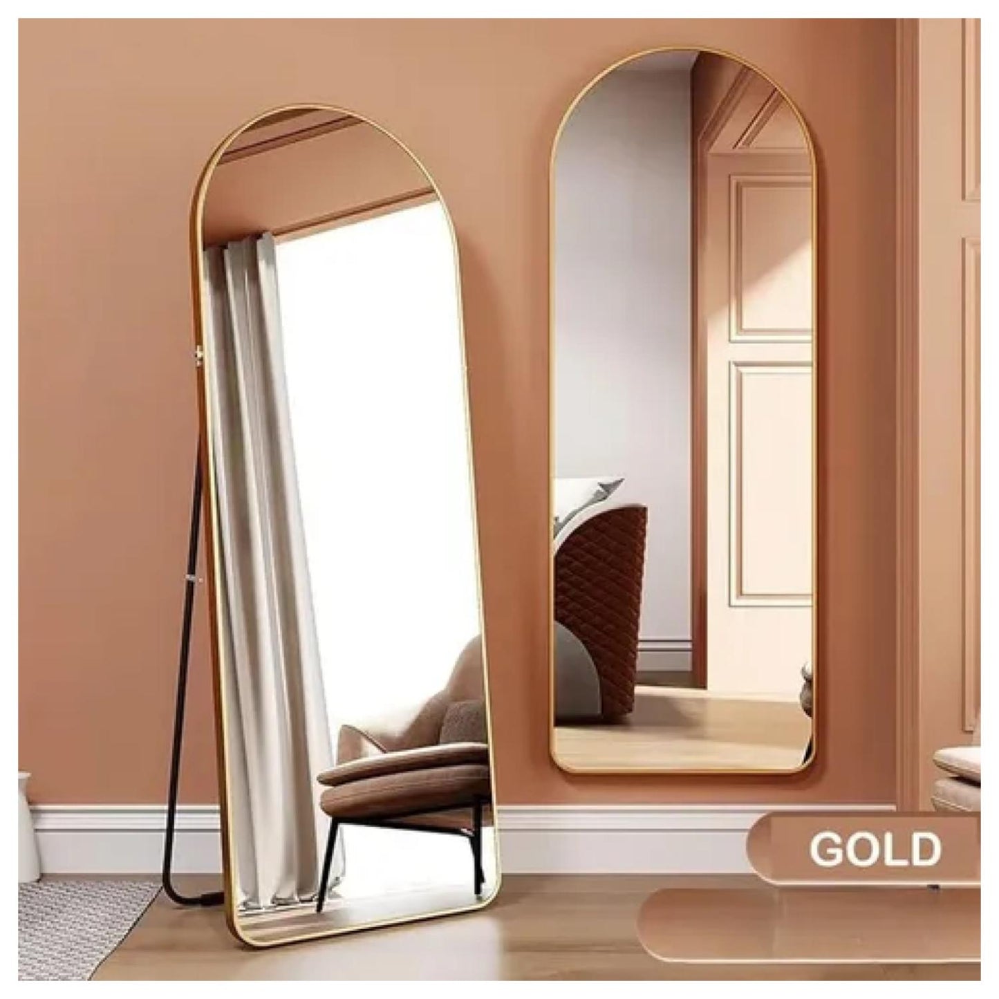 Espejo Decorativo De Pared Acero Inoxidable 160 cm x 50 cm