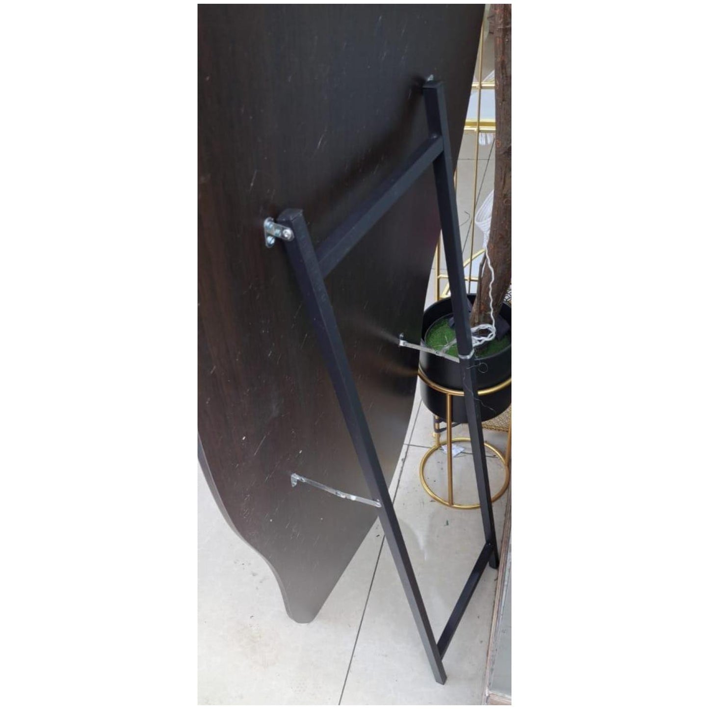 Espejo De Pie Marco Madera Diseño Ondas