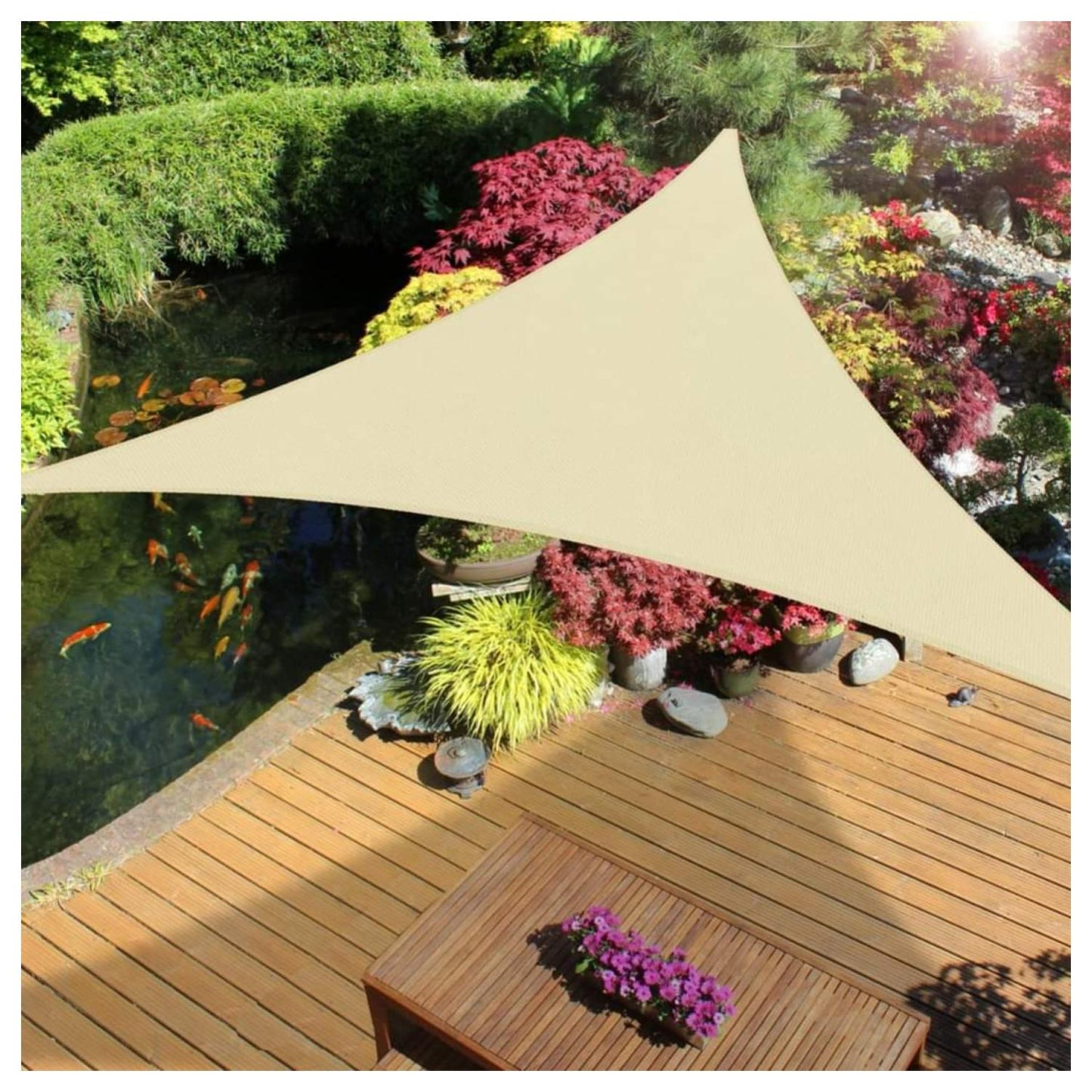 Toldo Vela Triangular 6.1 x 6.1 x 6.1 Mtrs Color Beig