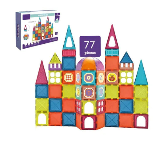 Bloques Magneticos Castillo 77 Pcs De Colores