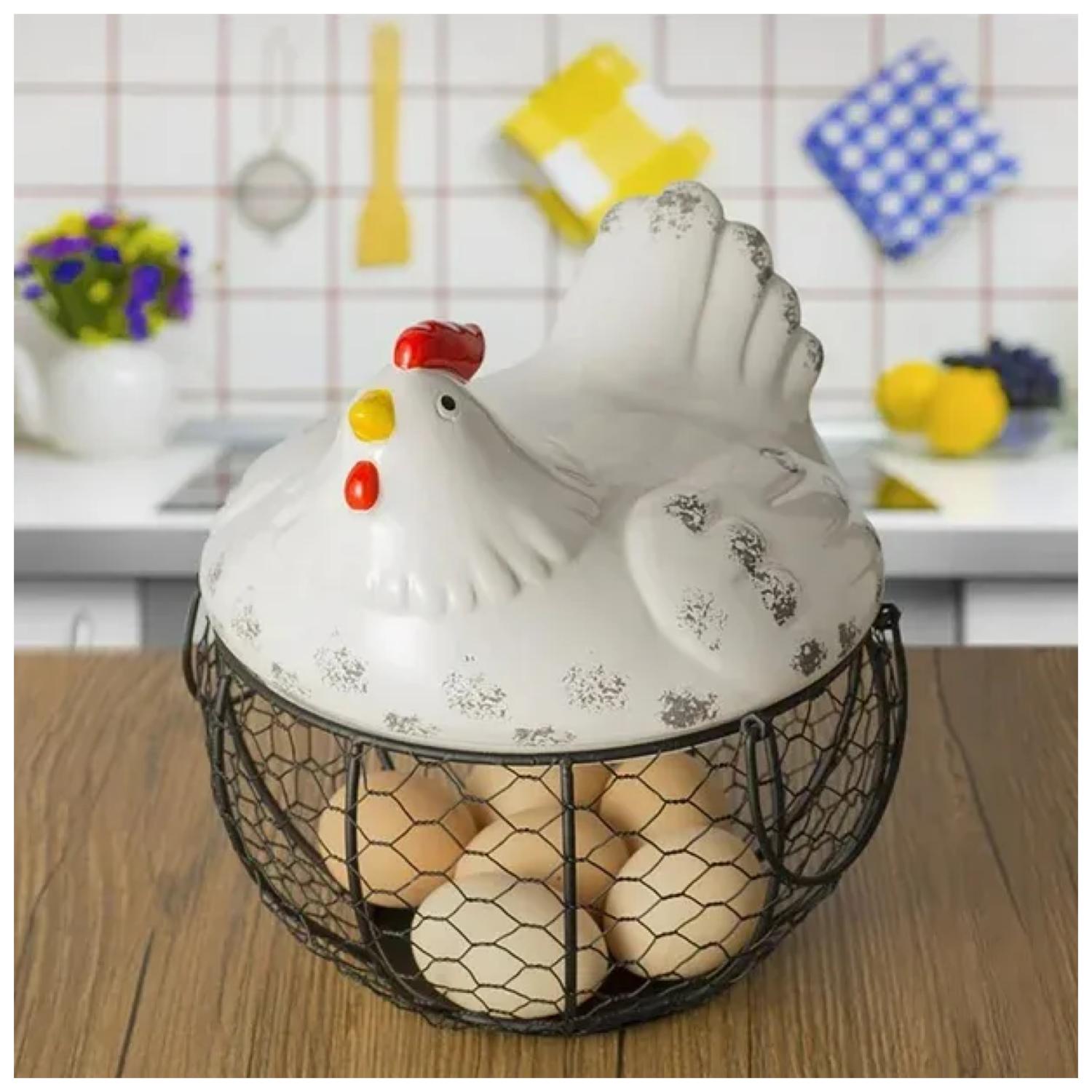 Canasto Porta Huevos Gallina 22 cm