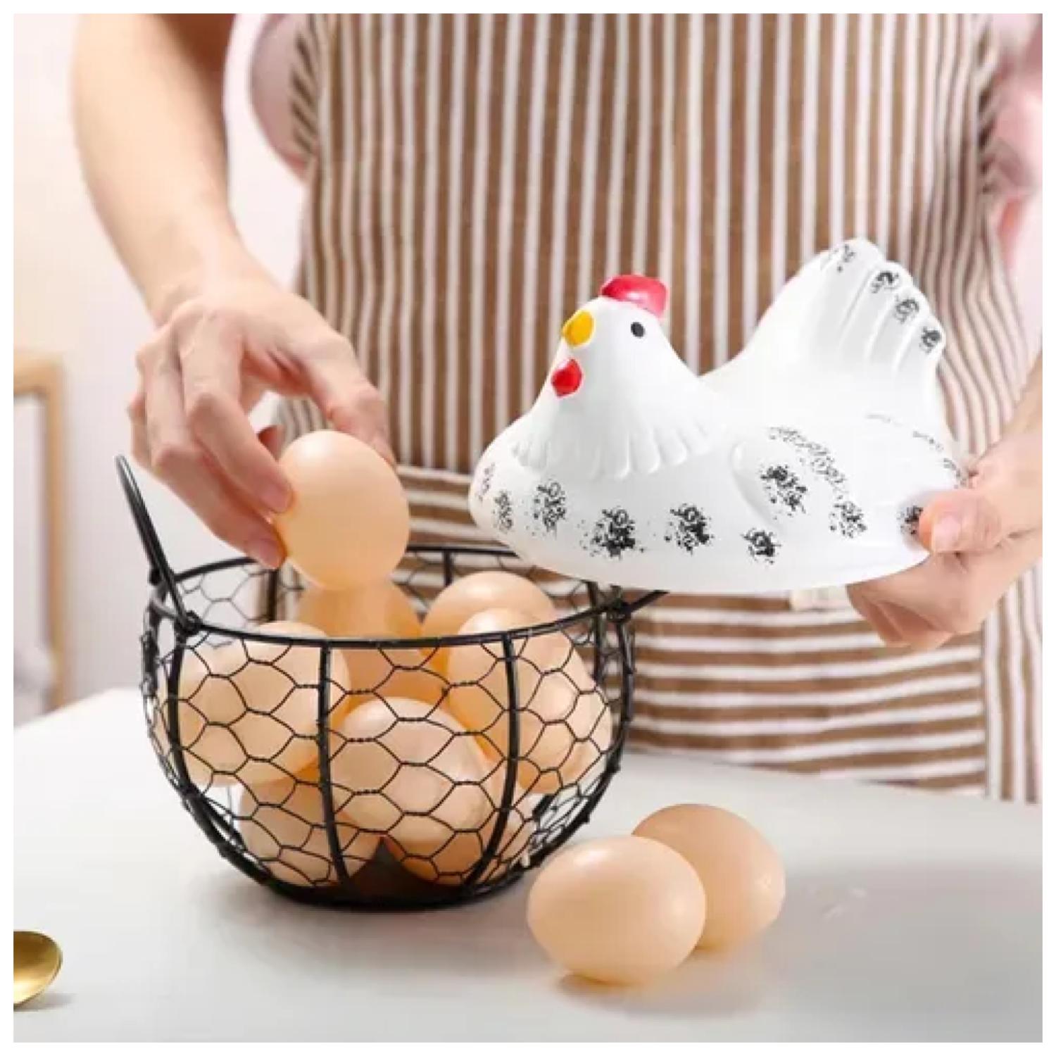 Canasto Porta Huevos Gallina 22 cm