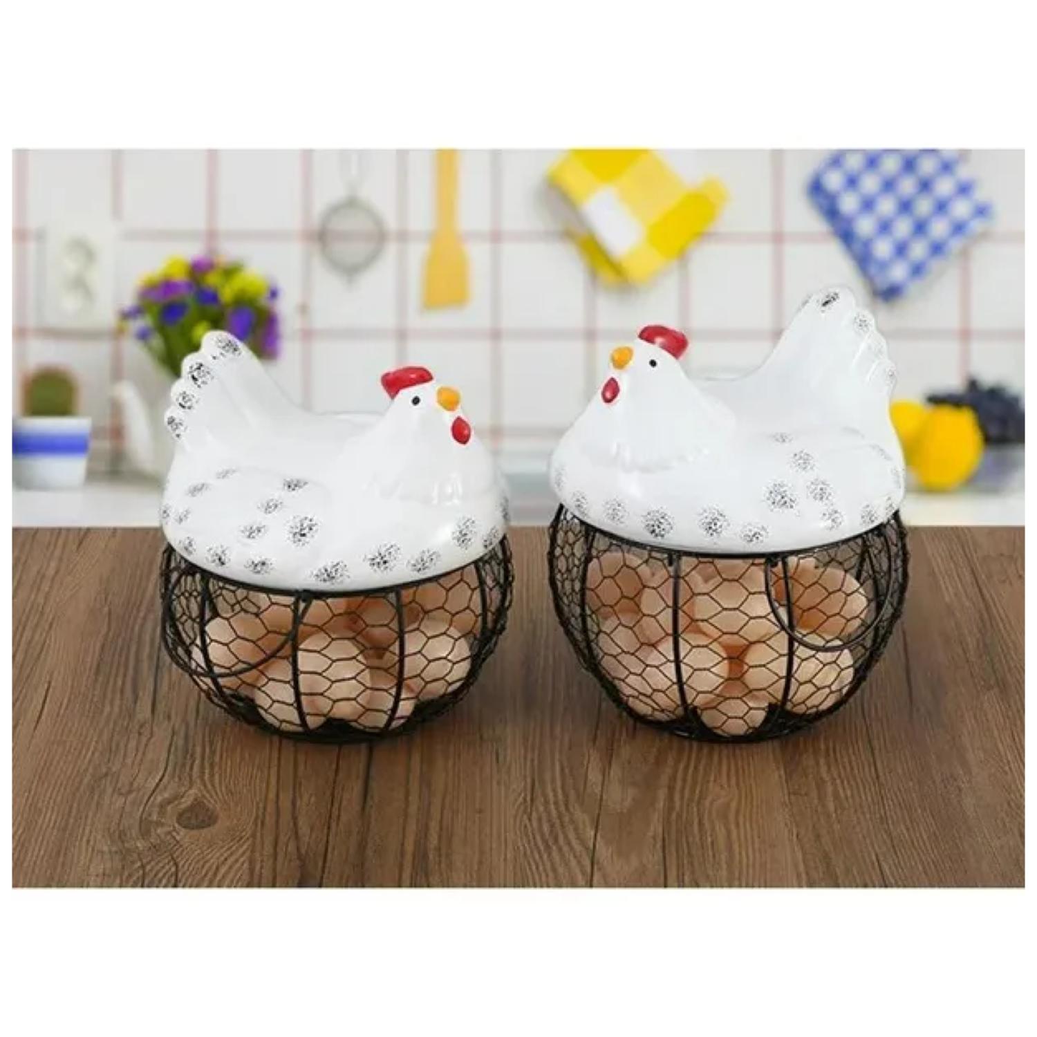 Canasto Porta Huevos Gallina 22 cm