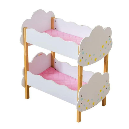 Cuna de Muñecas Madera Doble Nube De Madera