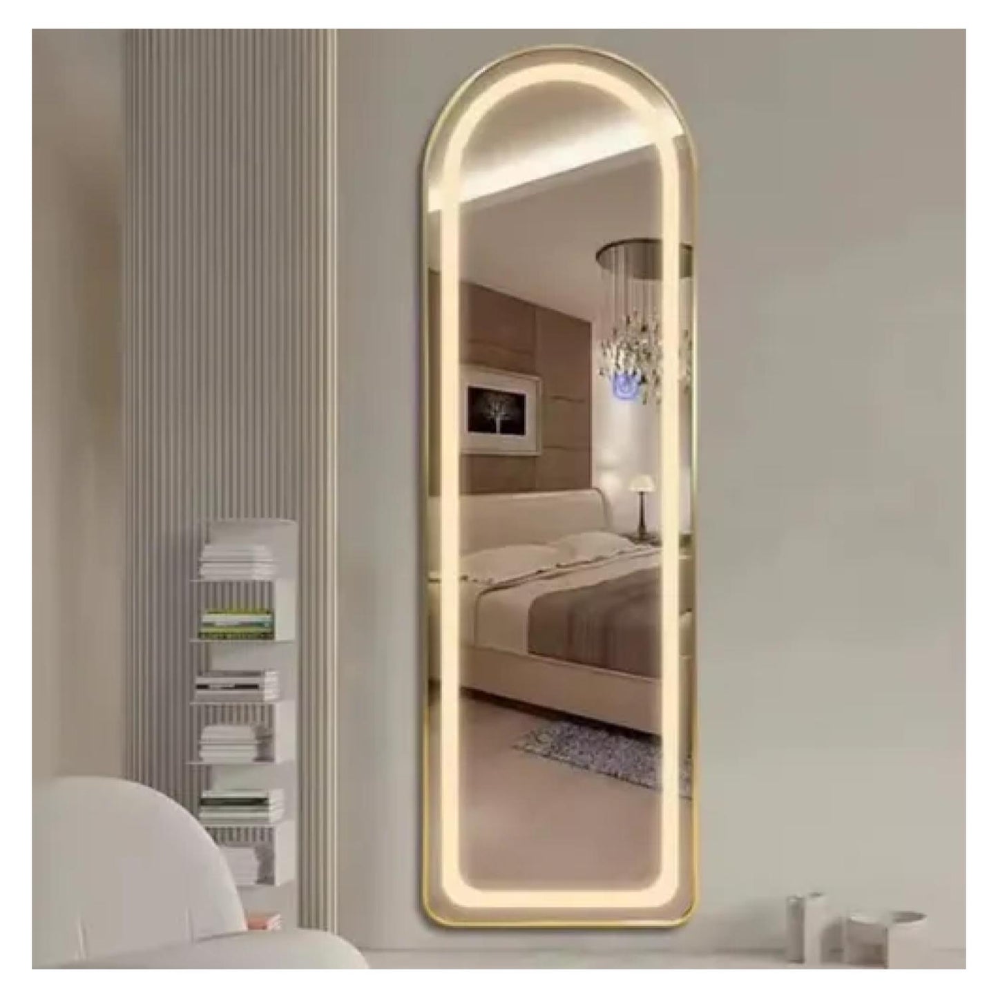 Espejo Led Dorado 160 Cm X 50 Cm