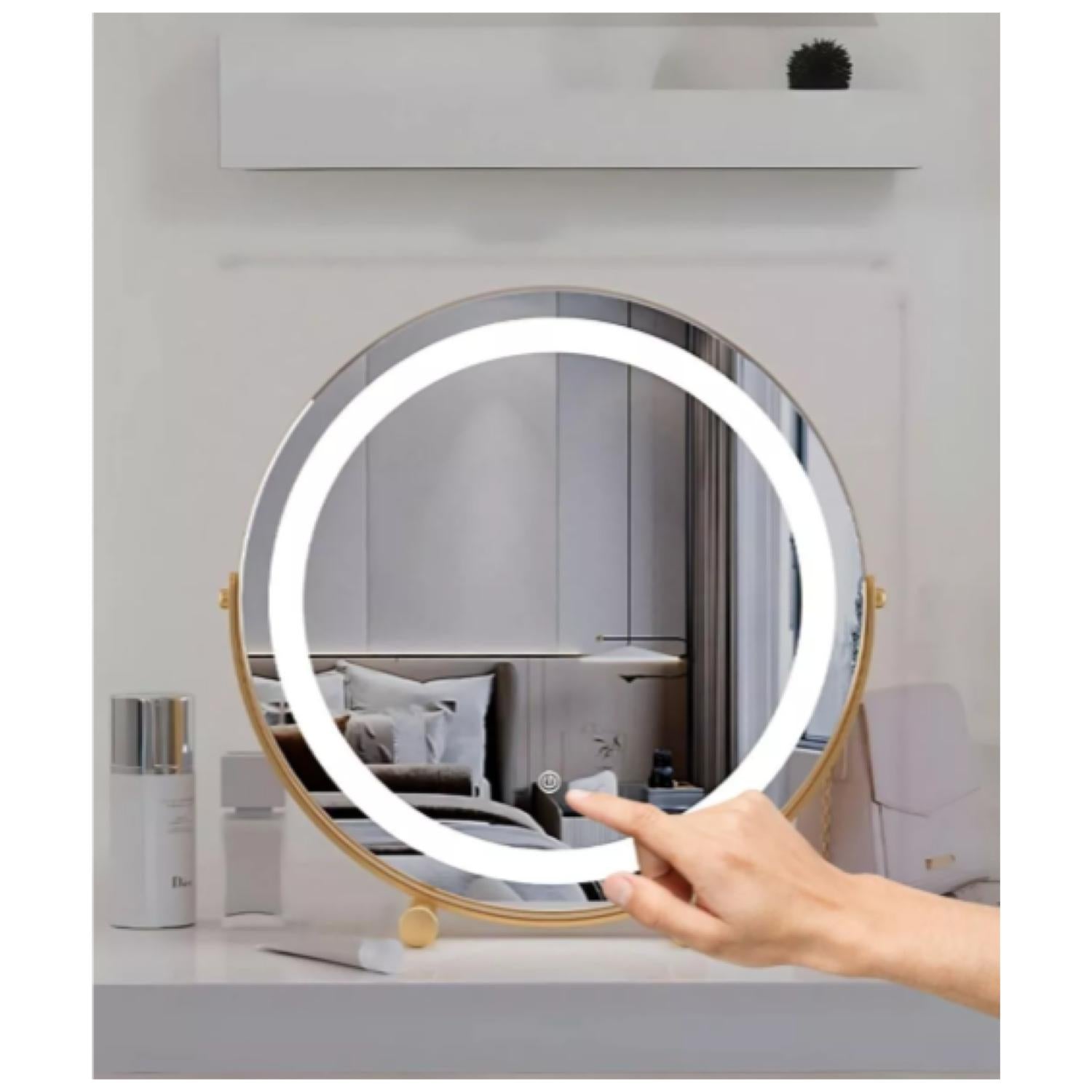 Espejo Led Giratorio 360° Gold Glam 43 cm