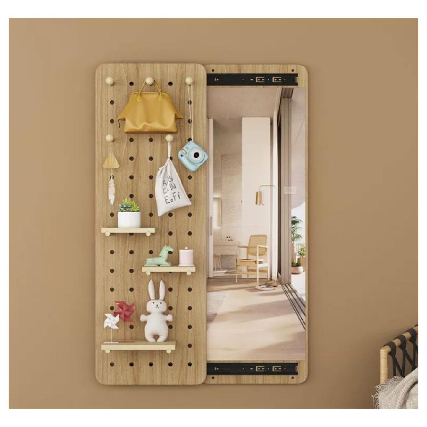 Espejo Decorativo con Panel Organizador