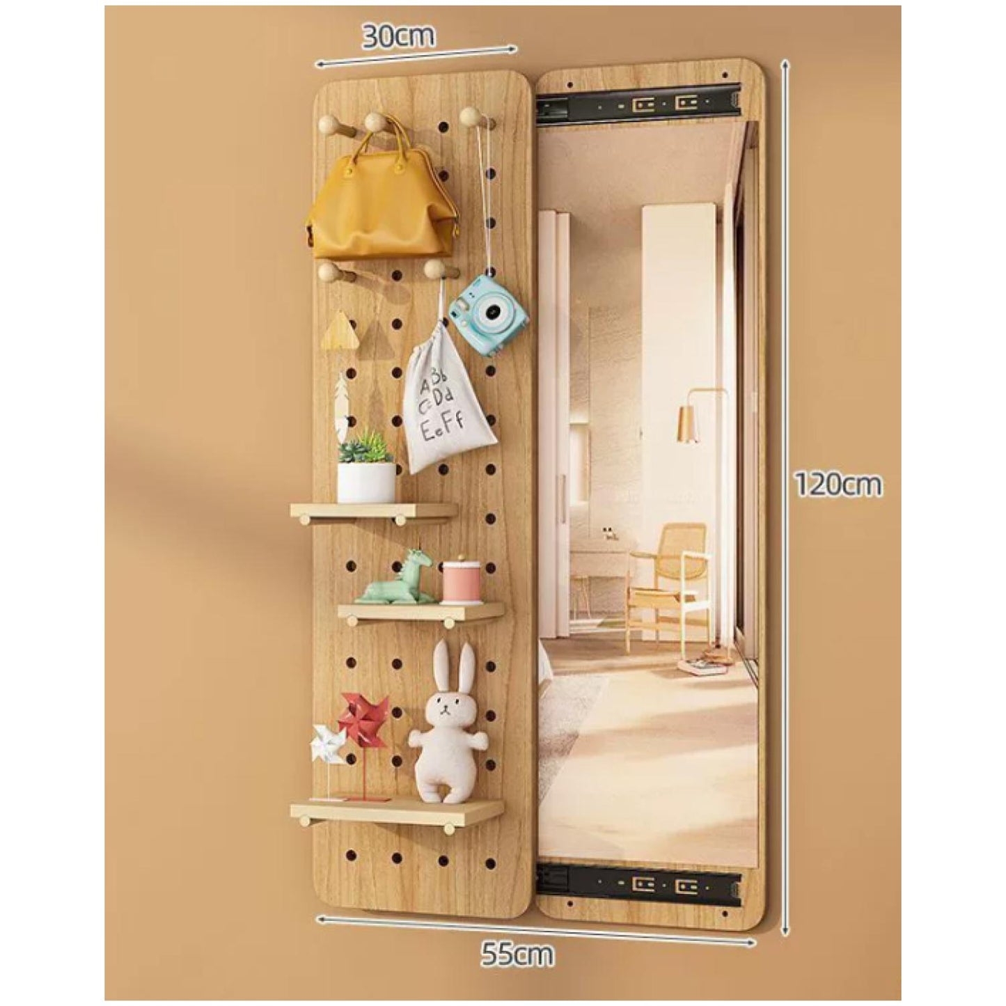 Espejo Decorativo con Panel Organizador