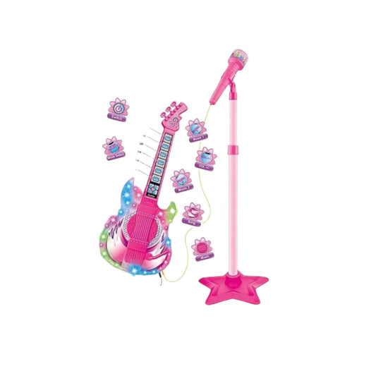 Juguete Guitarra Infantil con Micrófono y Pedestal