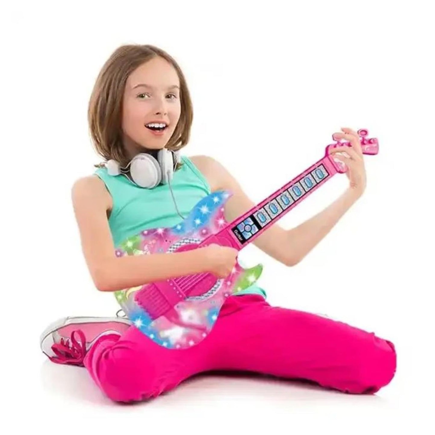 Juguete Guitarra Infantil con Micrófono y Pedestal