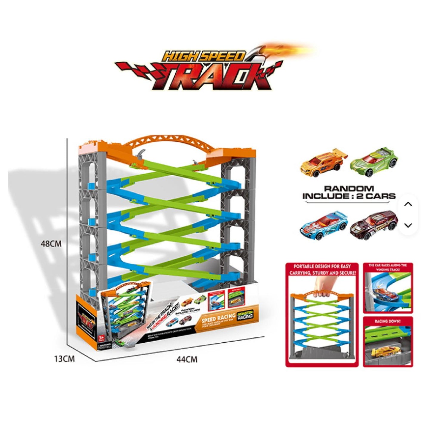 Juego De Pista Auto Racing 48 Cm