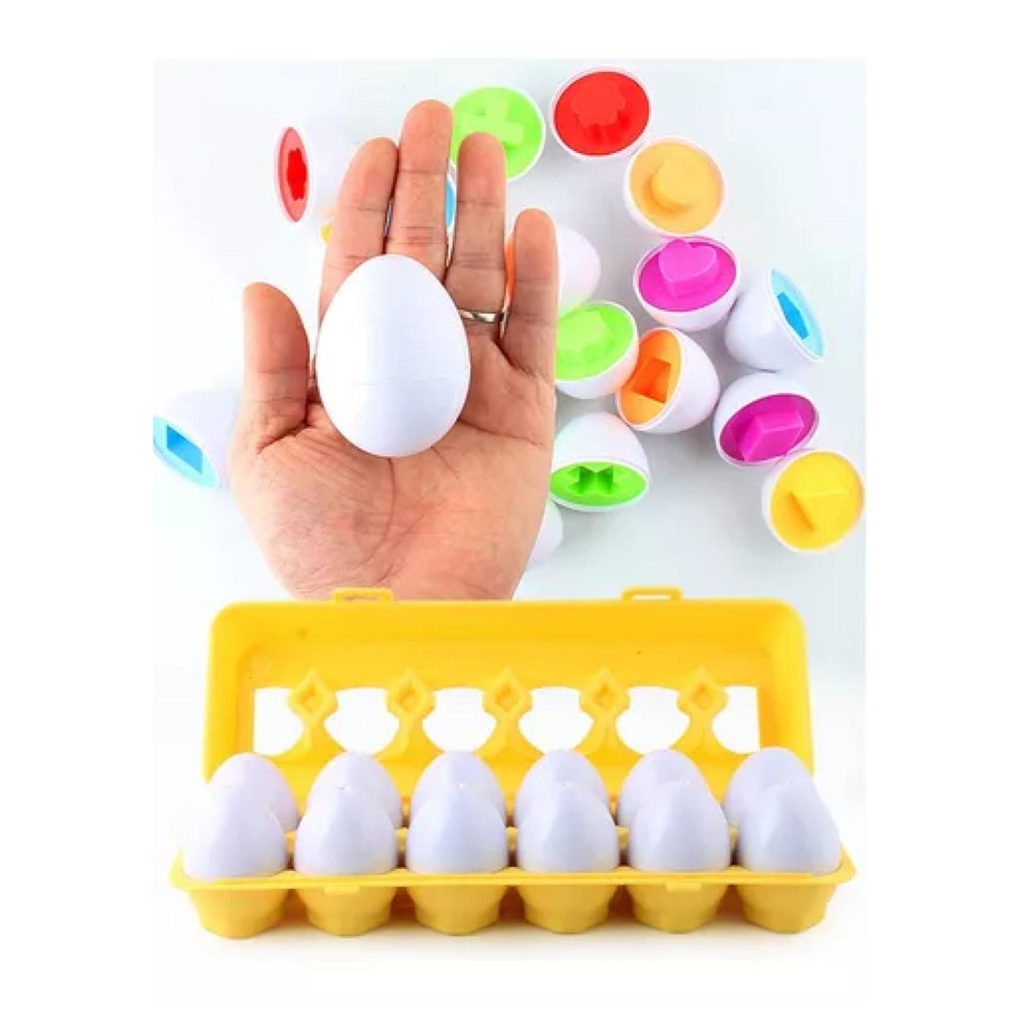 Juego Educativo Huevos Clasificador De Colores Y Formas