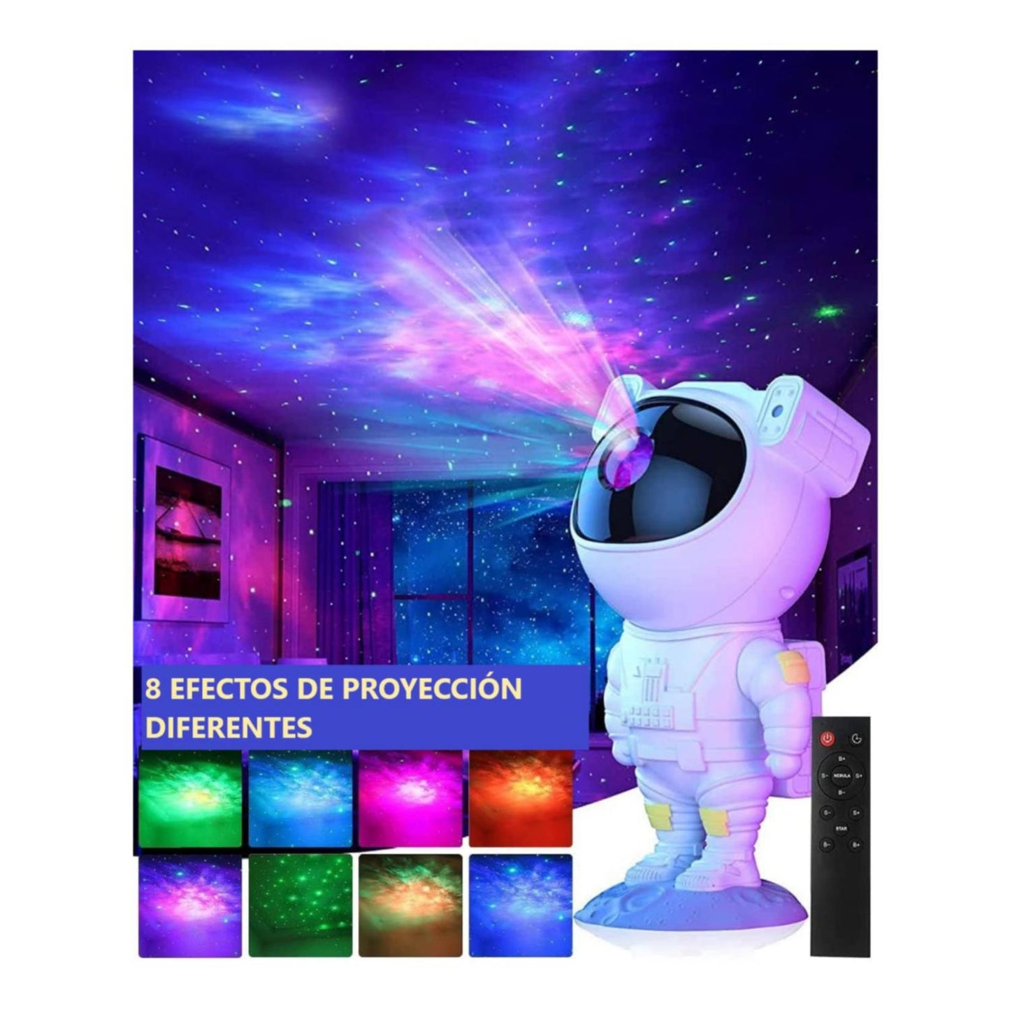 Lámpara Proyector De Galaxia Diseño Astronauta