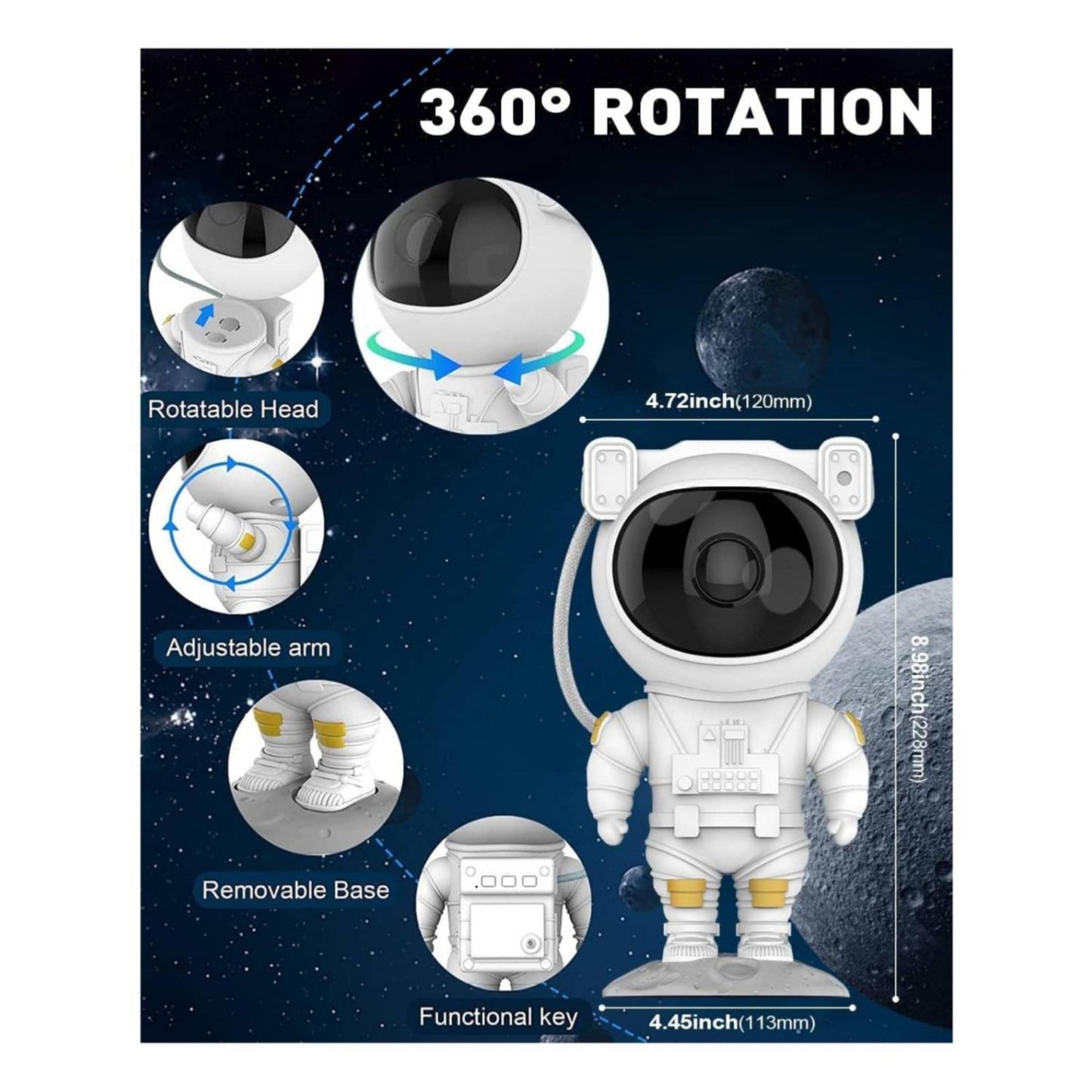 Lámpara Proyector De Galaxia Diseño Astronauta