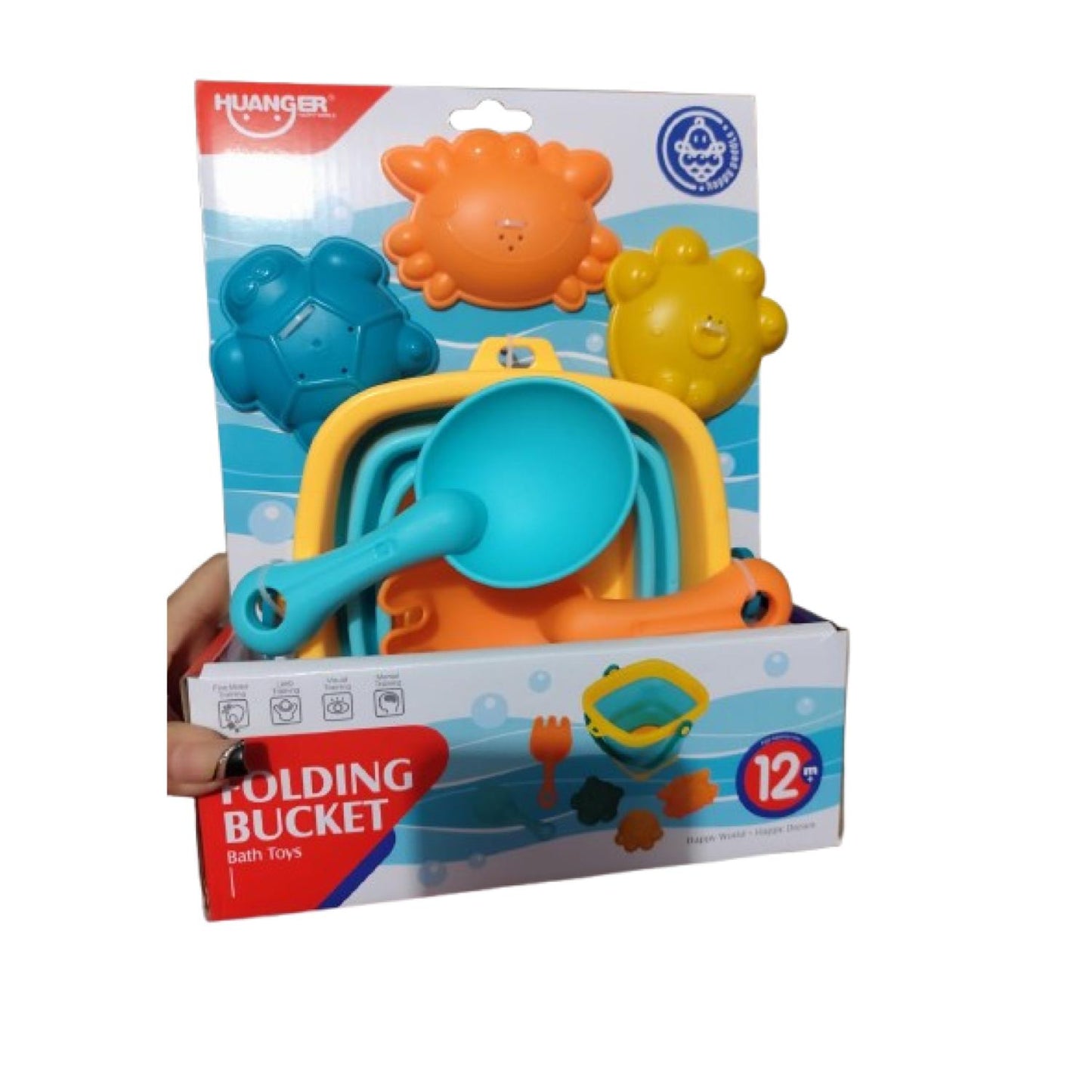 Juguete Set De Playa Con Baldes Plegables Y Moldes