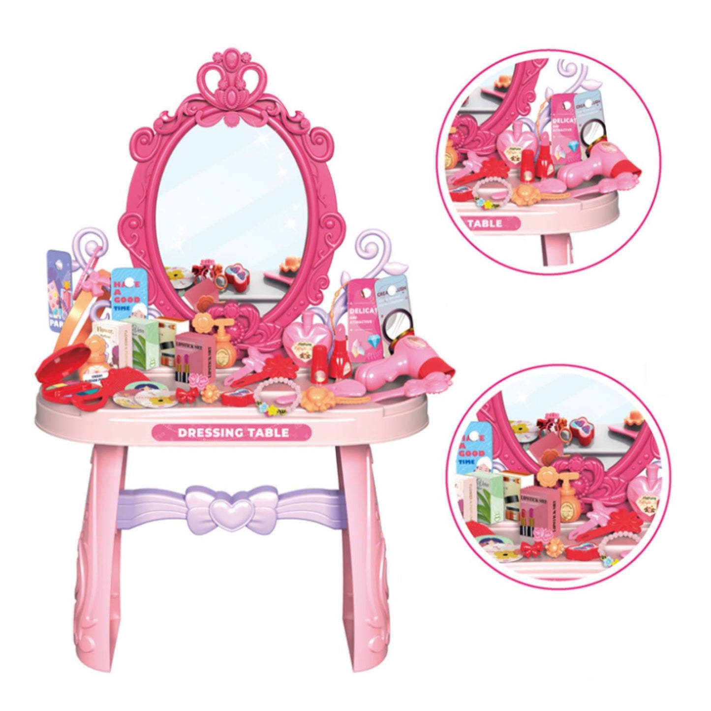 Juguete Tocador Rosado 46 Accesorios