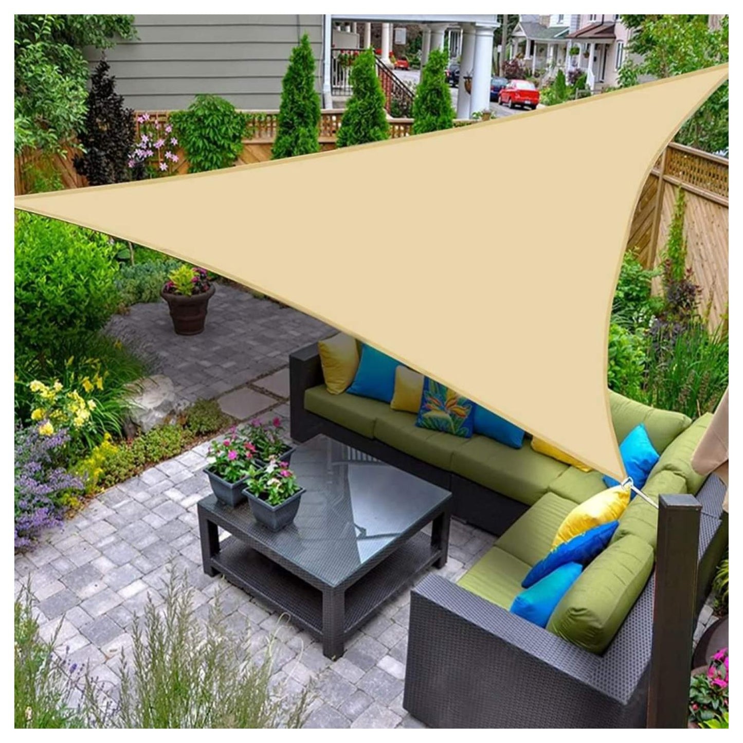 Toldo Vela Triangular 5 x 5 x 5 Mtrs Color Beig
